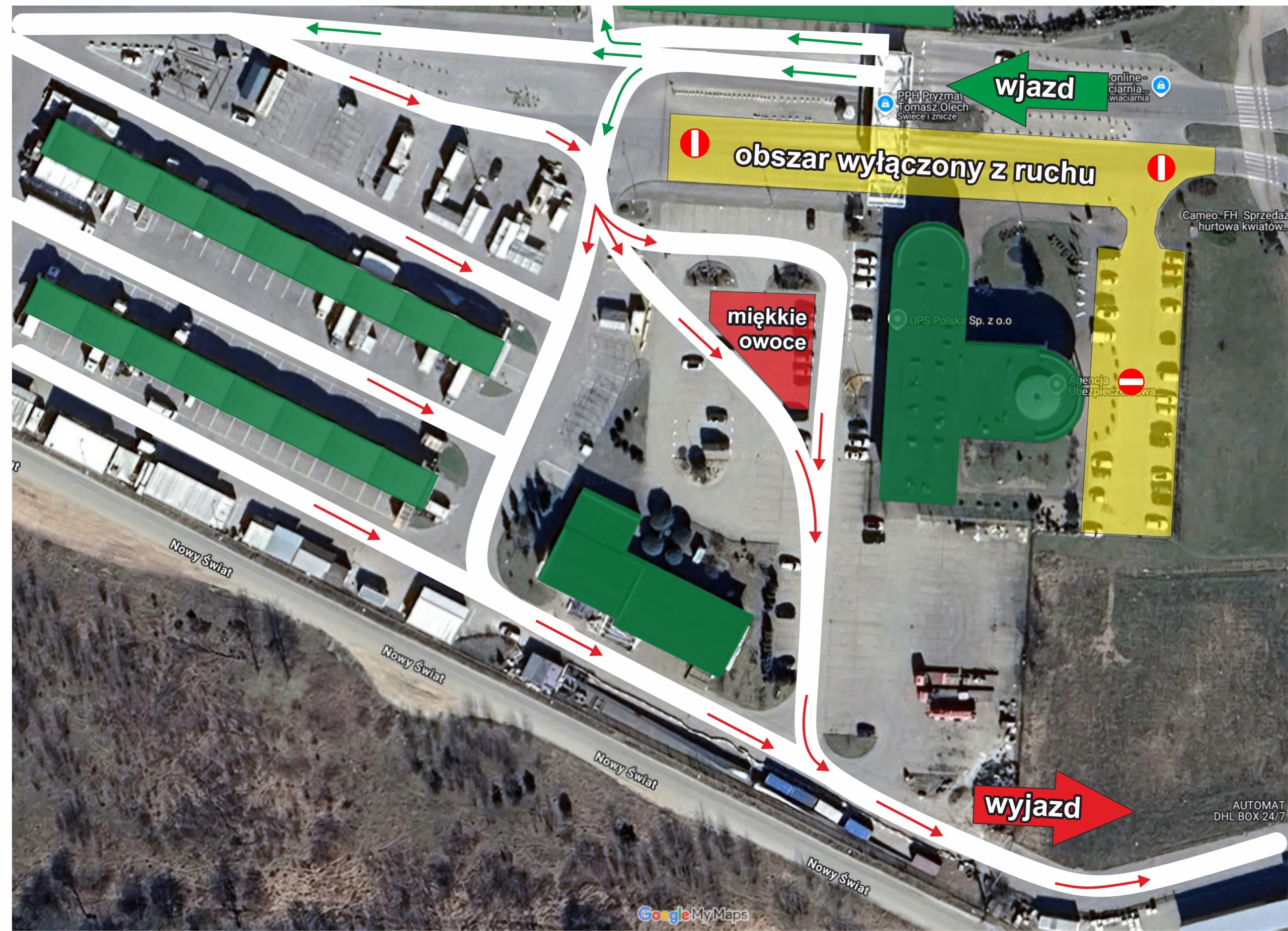 📢 Tymczasowa zmiana organizacji ruchu na terenie rynku hurtowego